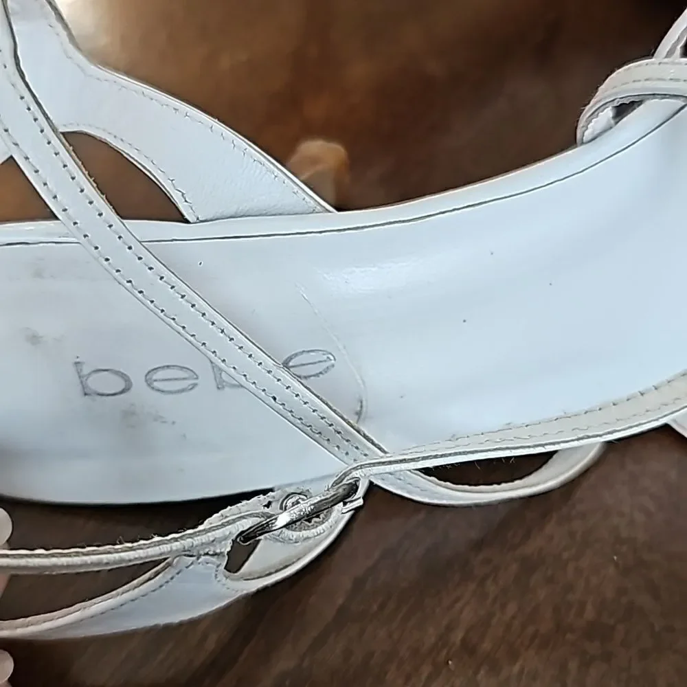 Bebe y2k‎ white, sctrappy heels size 8.5